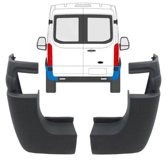Ecke hinterer Stoßstange für Ford Transit 2014- / Links+Rechts / Satz 9731