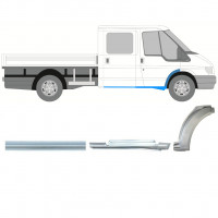 FORD TRANSIT 2000-2013 DOPPEL KABINE VORNE RADLAUF + SCHWELLER REPARATURBLECH / RECHTS