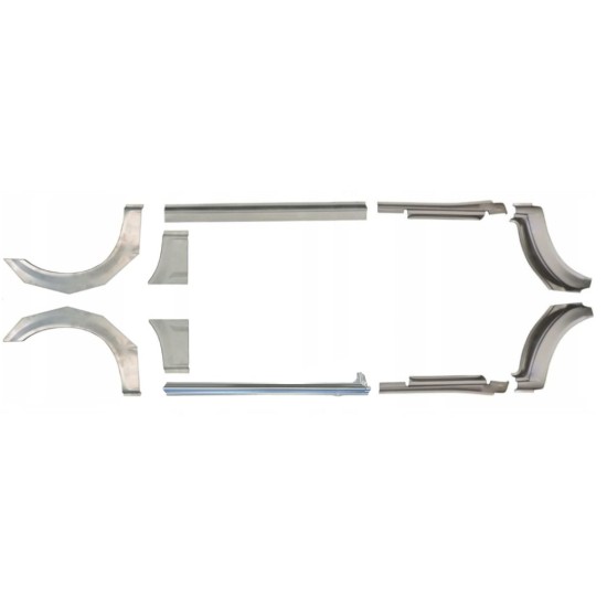 Reparaturblech Schweller + Kotflügel hinten für Ford Transit 2000-2013 / Links+Rechts / Satz 10637