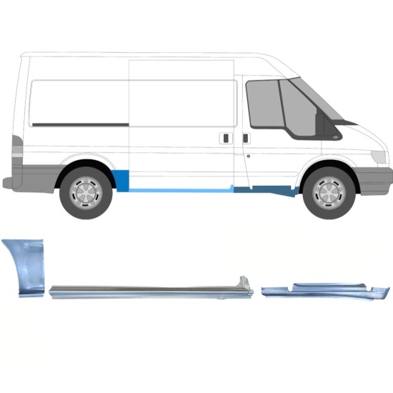 FORD TRANSIT 2000-2013 MITTEL REPARATURBLECH / SATZ / RECHTS