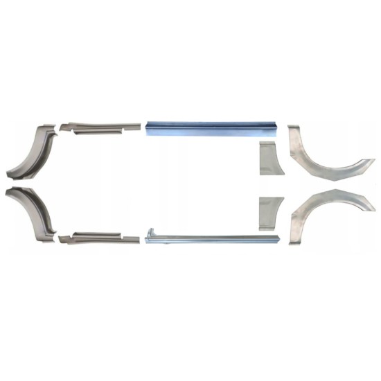 Reparaturblech Schweller + Kotflügel hinten für Ford Transit 2000-2013 / Satz 12676