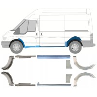 Reparaturblech Schweller + Kotflügel hinten für Ford Transit 2000-2013 / Satz 12676