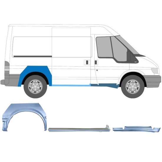 FORD TRANSIT 2000-2013 KURZ REPARATURBLECH / SATZ / RECHTS