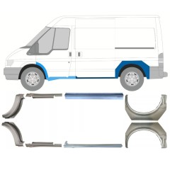 Reparaturblech Schweller + Kotflügel hinten für Ford Transit 2000-2013 / Satz 12674
