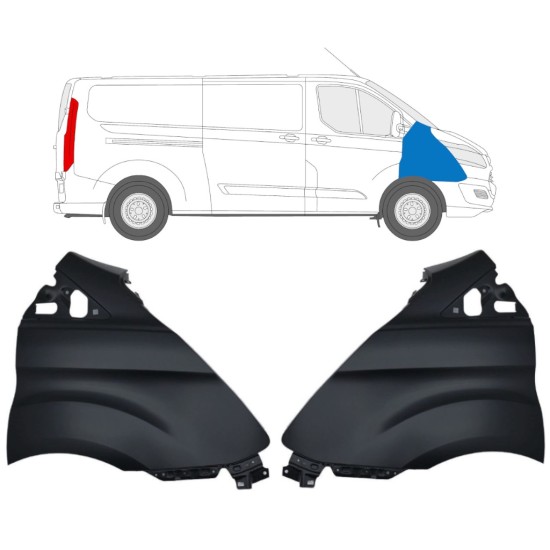 Vorne Kotflügel für Ford Transit Custom 2013-2017 / Links+Rechts / Satz 17097