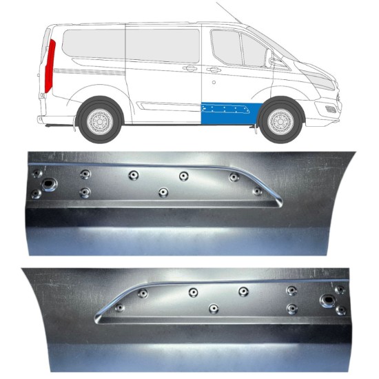 Reparaturblech vordere Tür für Ford Transit Custom 2013- / Links+Rechts / Satz 15967