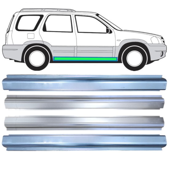 Reparaturblech Schweller + Innen-Schweller für Mazda Tribute 2001-2008 / Links+Rechts 15599