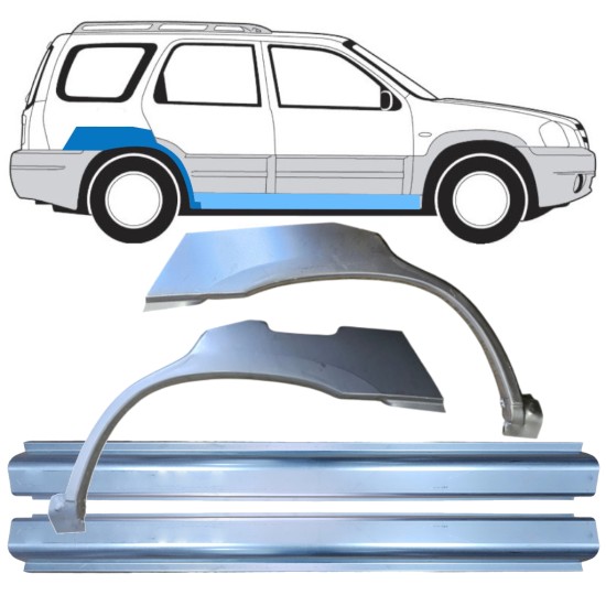 Reparaturblech-Set für Mazda Tribute 2001-2008 / Links+Rechts / 15853