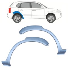 Reparaturblech Kotflügel hinten für Hyundai Tucson 2004-2010 / Links+Rechts / Satz 10013