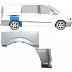 Reparaturblech Kotflügel hinten für Mercedes Vito W639 2003-2014 / Rechts / Satz 9277