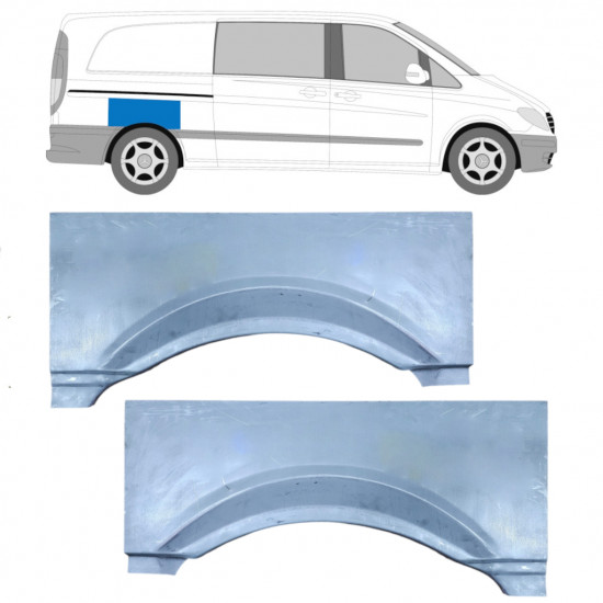 MERCEDES VITO 2003-2010 HINTEN KOTFLÜGEL REPARATURBLECH / SATZ