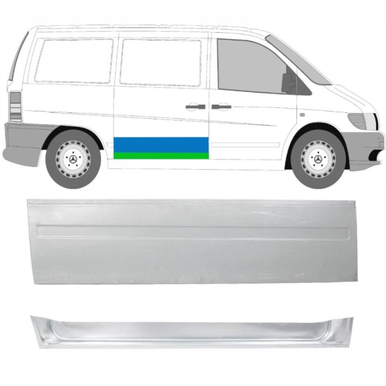Reparaturblech für Schiebetür, außen unten für Mercedes Vito I W638 1996-2003 / Rechts / Satz 16175