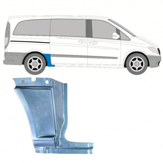 MERCEDES VITO 2003- KURZ HINTEN KOTFLÜGEL REPARATURBLECH / RECHTS