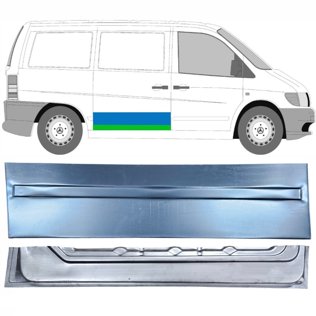 MERCEDES VITO 1996-2003 SCHIEBETÜR / INNEN + AUSSEN REPARATURBLECH / SATZ / RECHTS