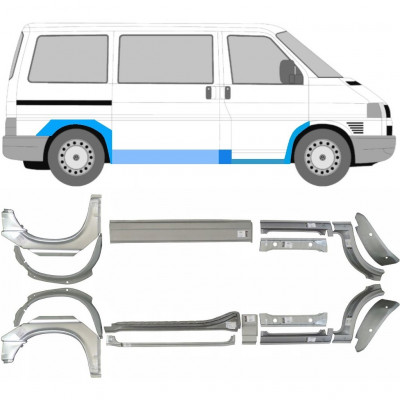 VW T4 1990- KURZ/MITTEL 16x SCHWELLER REPARATURBLECH WING / SATZ