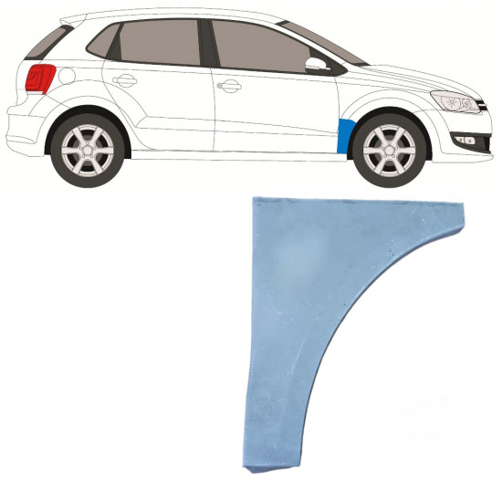 VW POLO 2009-2017 VORNE KOTFLÜGEL REPARATURBLECH / RECHTS