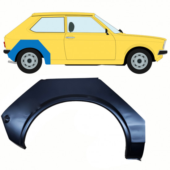 VW POLO 1975-1981 HINTEN RADLAUF REPARATURBLECH / RECHTS