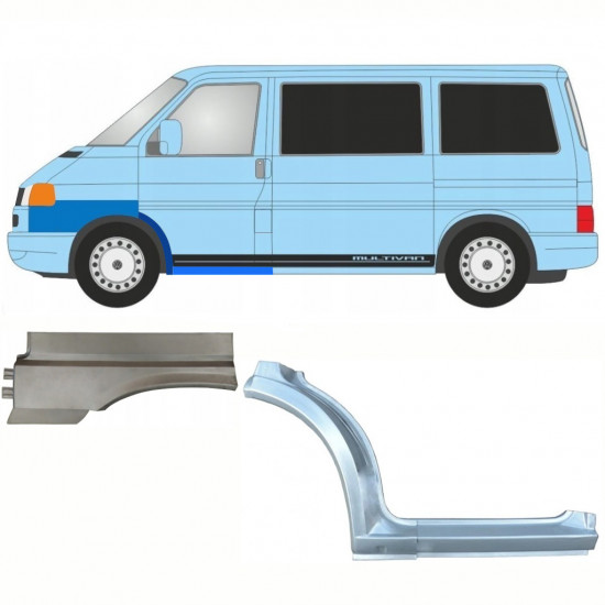 VW T4 CARAVELLE 1996- VORNE RADLAUF REPARATURBLECH + VORNE KOTFLÜGEL + SCHWELLER REPARATURBLECH / SATZ / LINKS