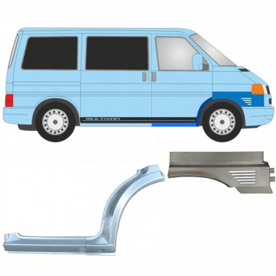 VW T4 CARAVELLE 1996- VORNE RADLAUF REPARATURBLECH + VORNE KOTFLÜGEL + SCHWELLER REPARATURBLECH / SATZ / RECHTS