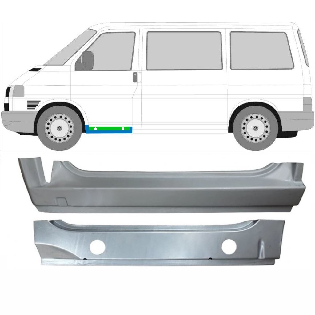 VW T4 1990-2003 VORNE INNEN + AUSSEN SCHWELLER REPARATURBLECH / SATZ / LINKS