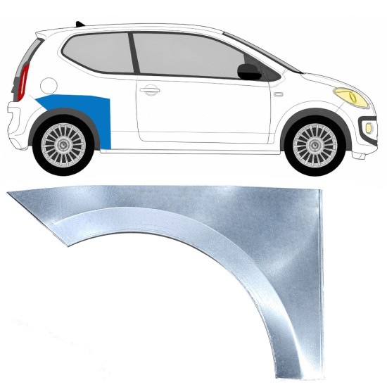 Reparaturblech Kotflügel hinten für Volkswagen UP! 2011- / Rechts 17208