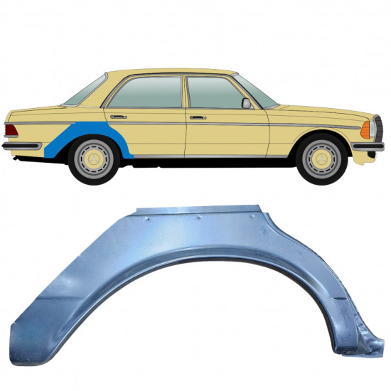 MERCEDES W123 1975-1985 RADLAUF REPARATURBLECH / RECHTS