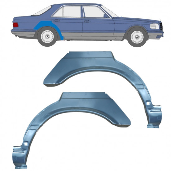 MERCEDES S-CLASS 1979-1991 RADLAUF REPARATURBLECH / SATZ