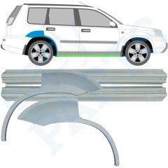 Reparaturblech Schweller + Kotflügel hinten für Nissan X-Trail 2001-2007 / Links+Rechts / Satz 9638