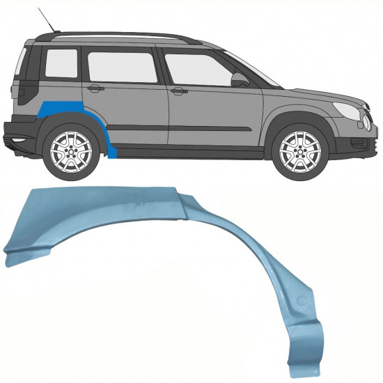 SKODA YETI 2009- RADLAUF REPARATURBLECH / RECHTS