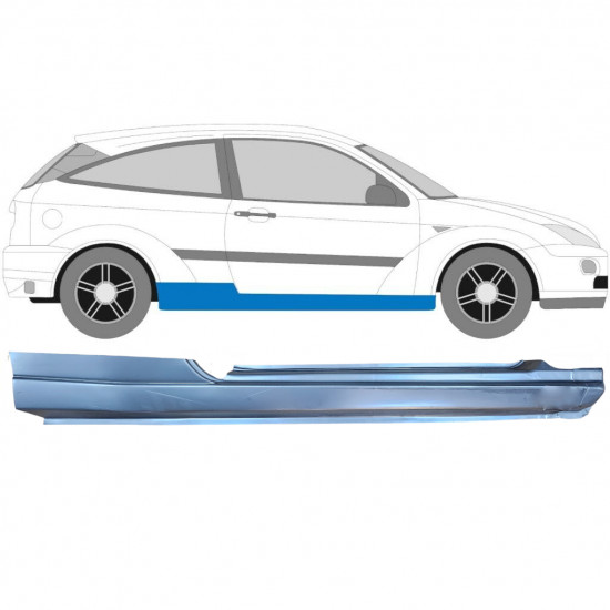 FORD FOCUS  1998-2007 3 TÜR SCHWELLER REPARATURBLECH / RECHTS